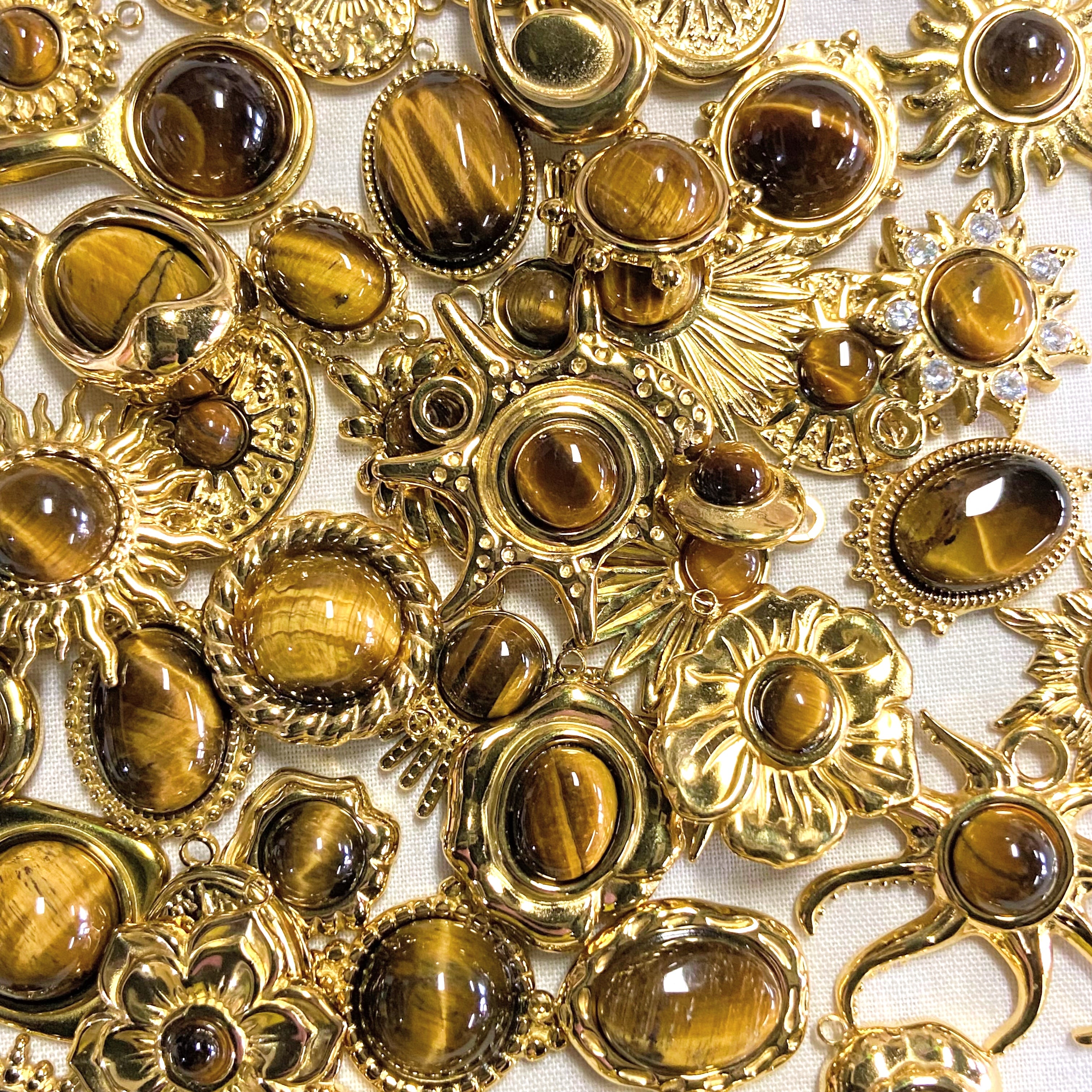 Crystal Tiger Eye Pendants