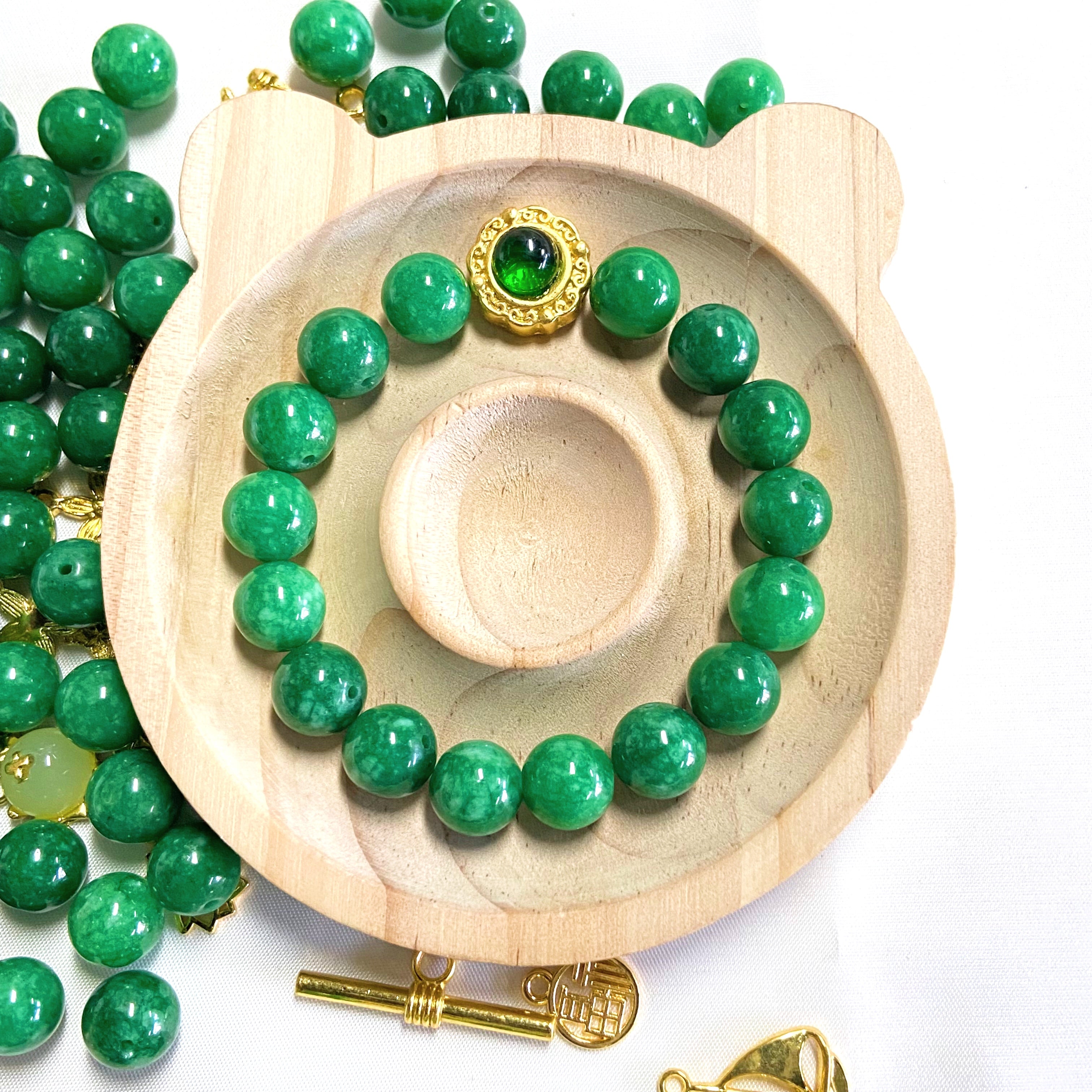Crystal Dry Green Jade 10mm