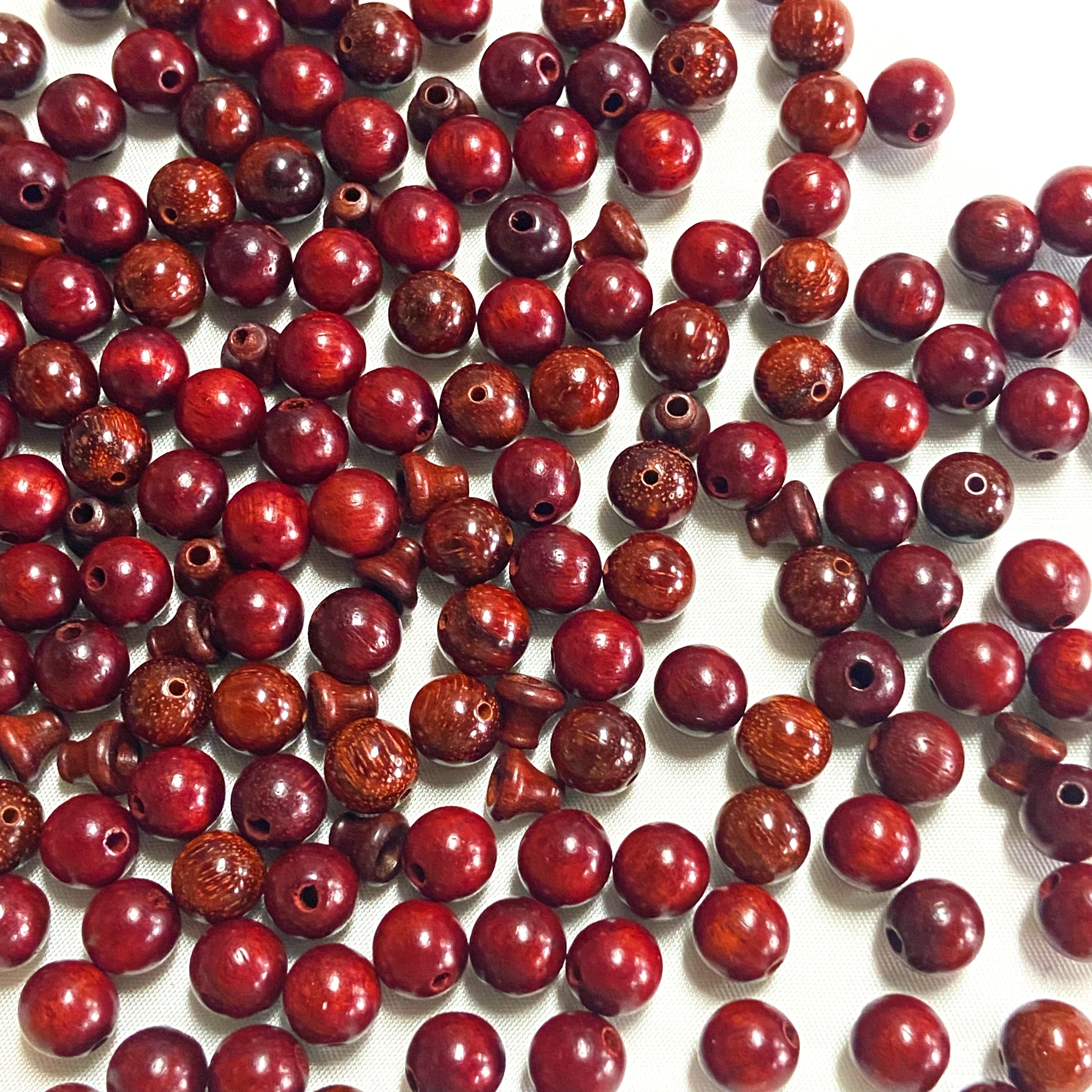 Wood Beads Crimson