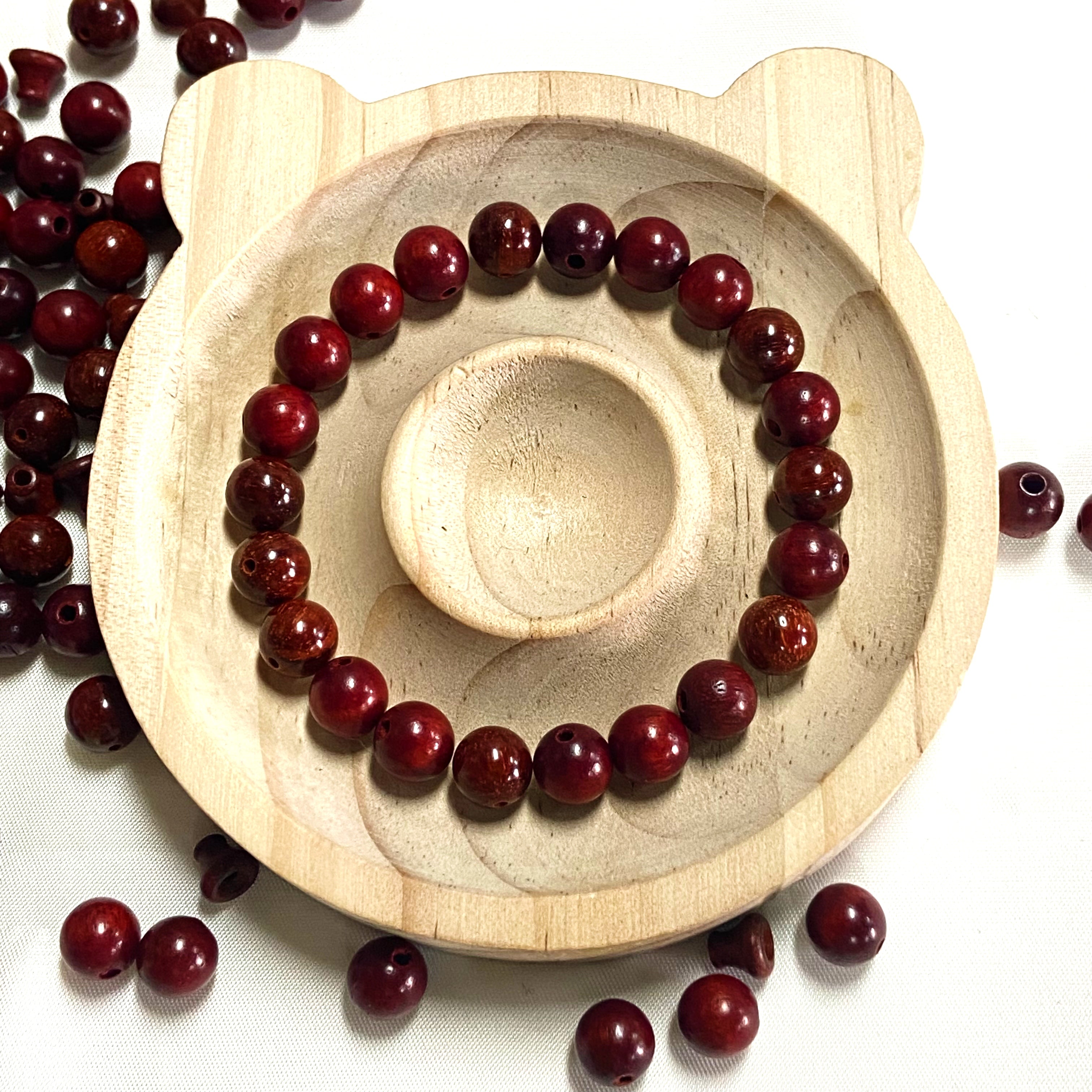 Wood Beads Crimson