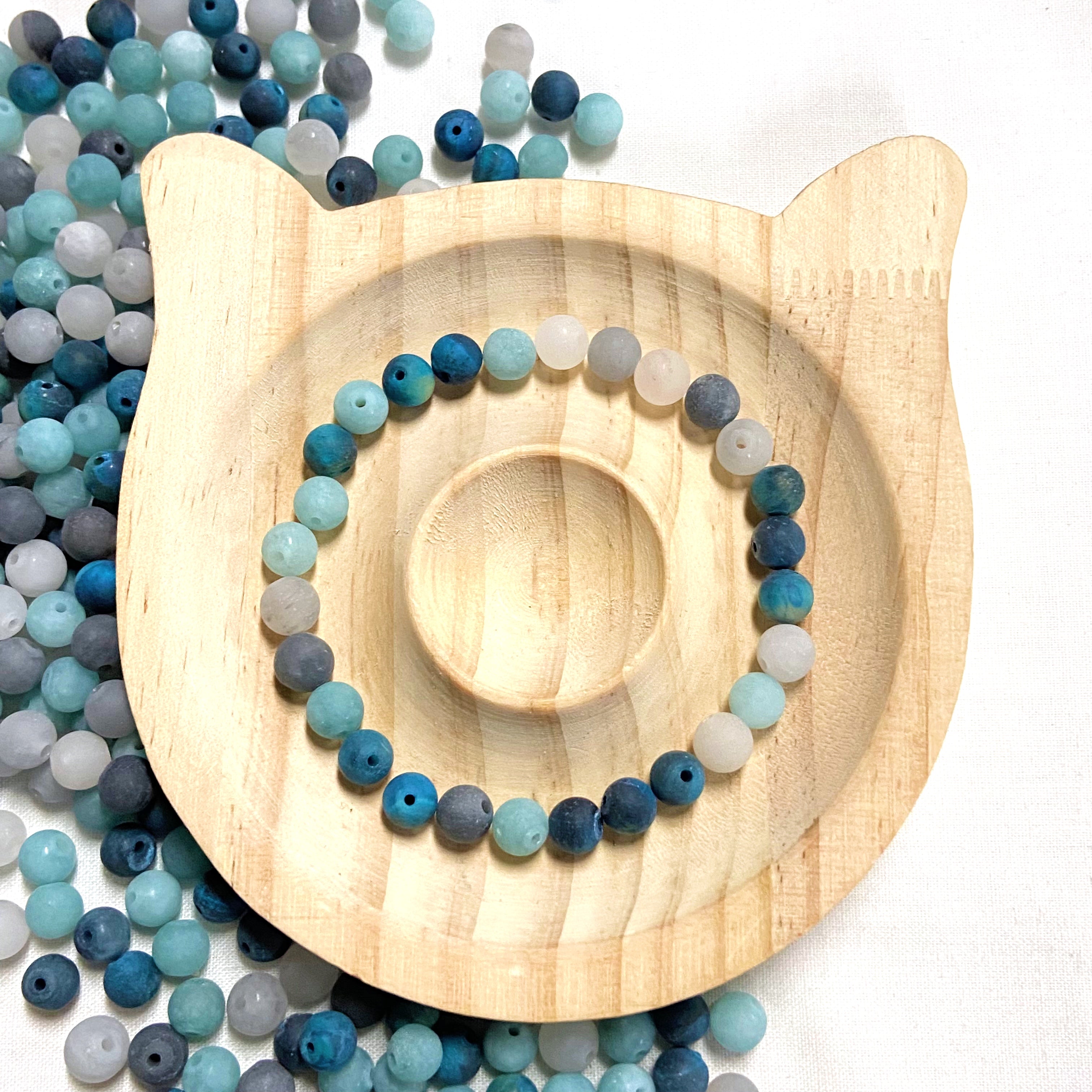 Tiny Crystal Matte Aqua 6mm