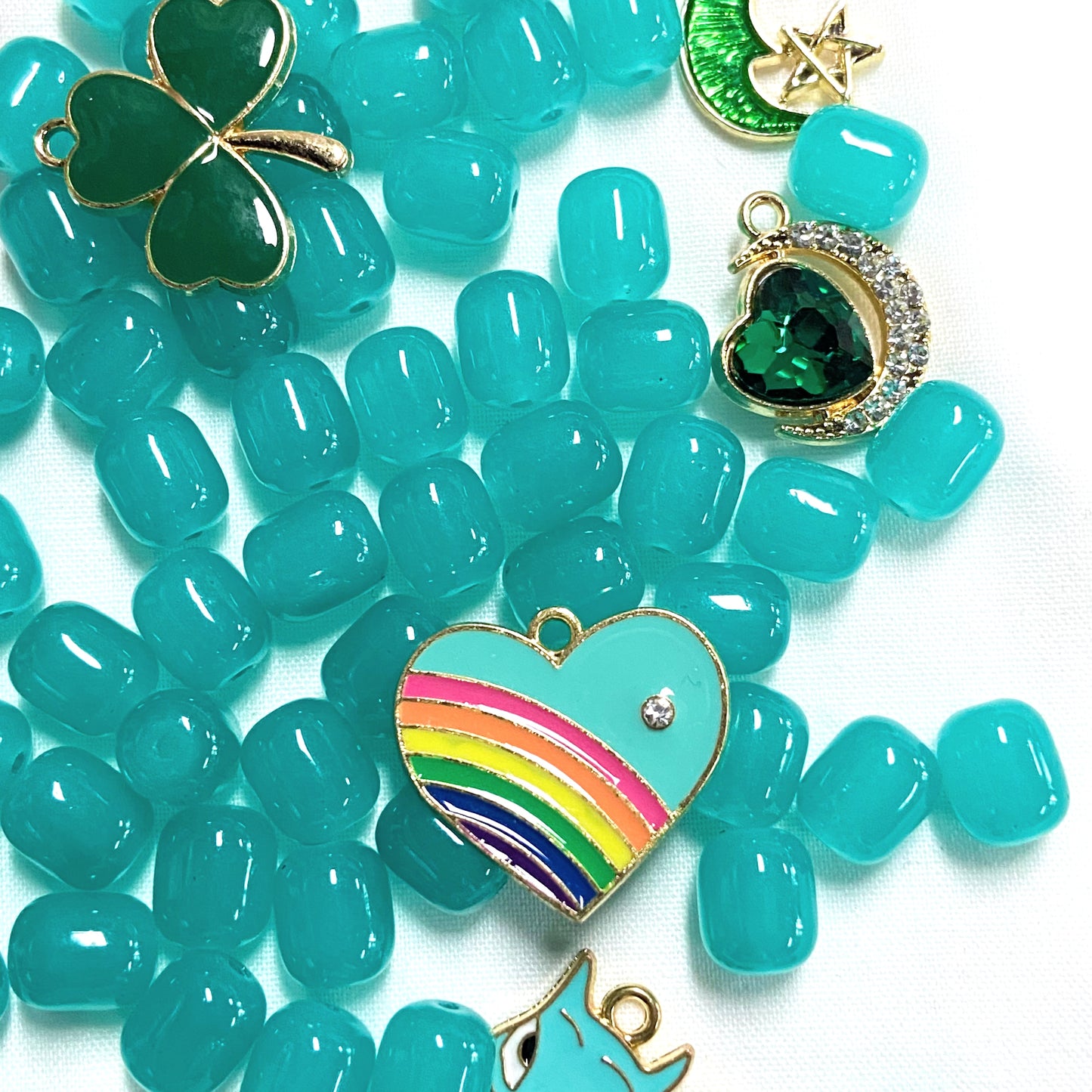 Teal Beans 8*10mm