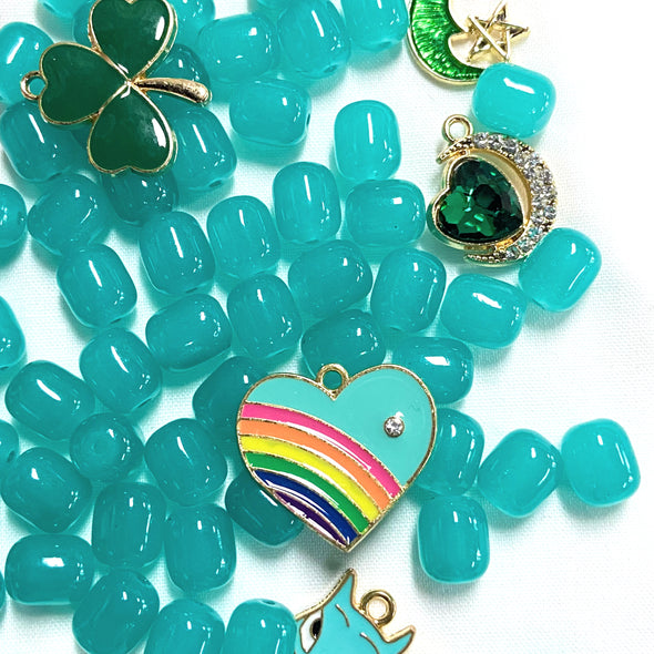 Teal Beans 8*10mm